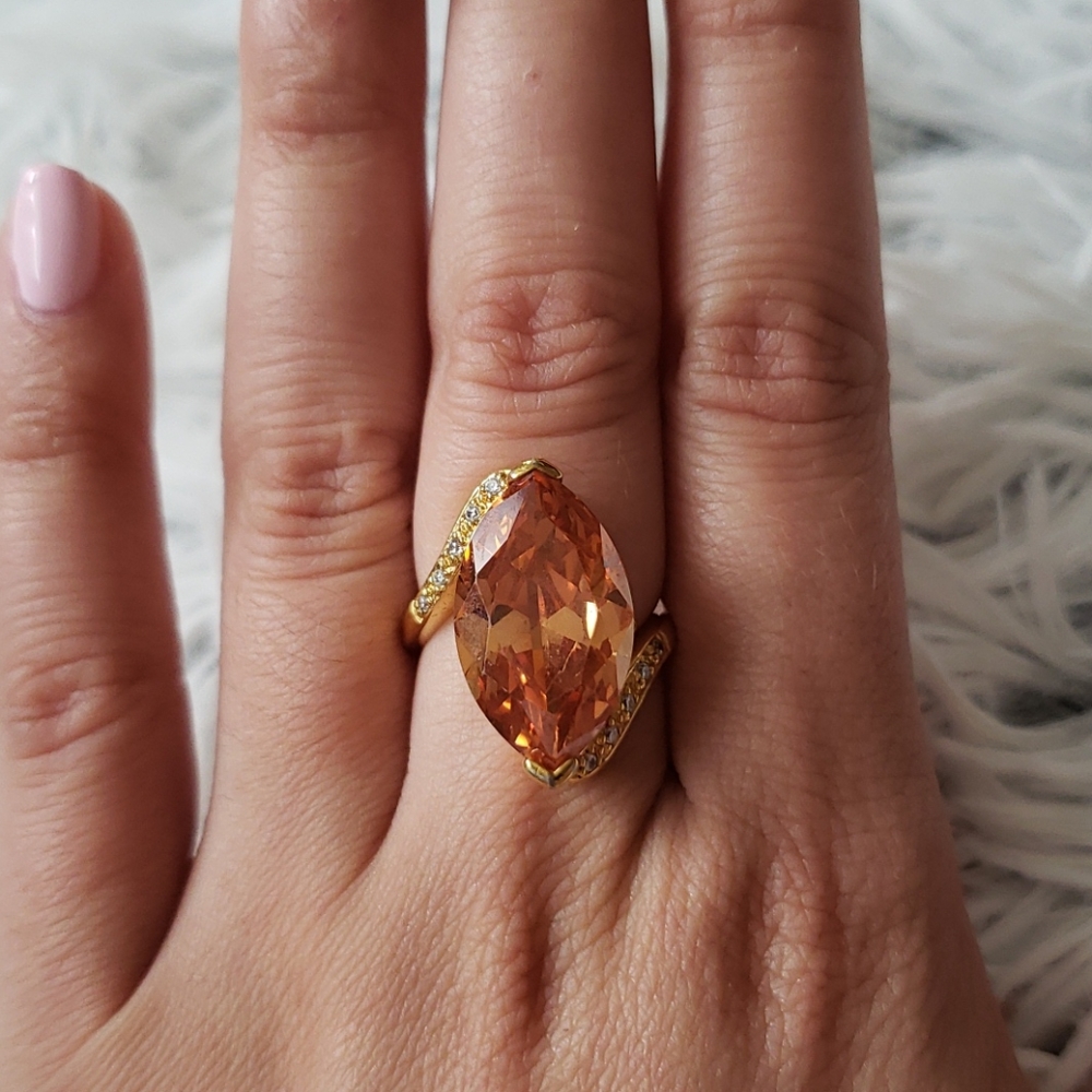 Champagne colored CZ ring